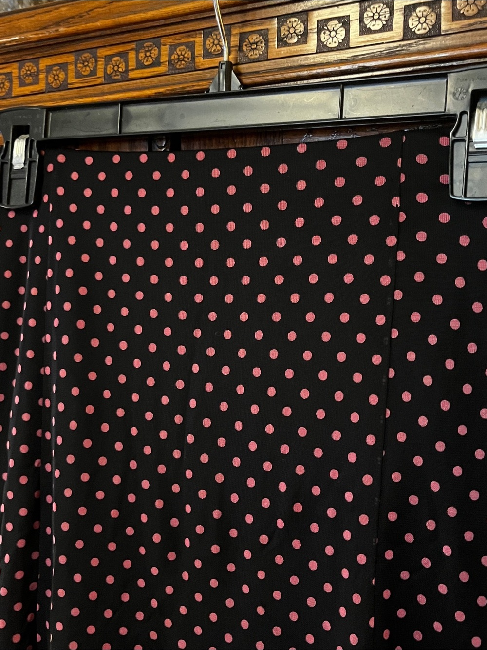 Y2K NWT Express Black & Pink Polka Dot A-Line Skirt - Picture 4 of 8